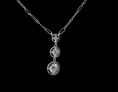 Image for Lot Antique Platinum & Diamond Necklace