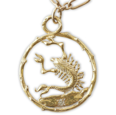 Image for Lot Merrin NY Gold Scorpio Zodiac Necklace