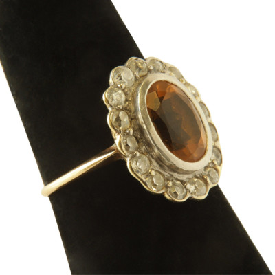 Victorian Citrine & Diamond Ring