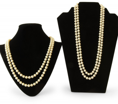 Two Double Strand Pearl Necklaces