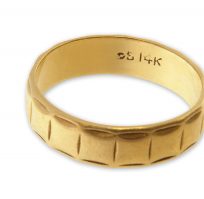 14k Yellow Gold Geometric Ring
