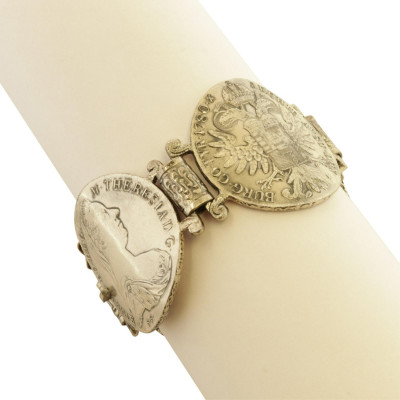 1780 M Theresia D.G. Austrian Silver Coin Bracelet