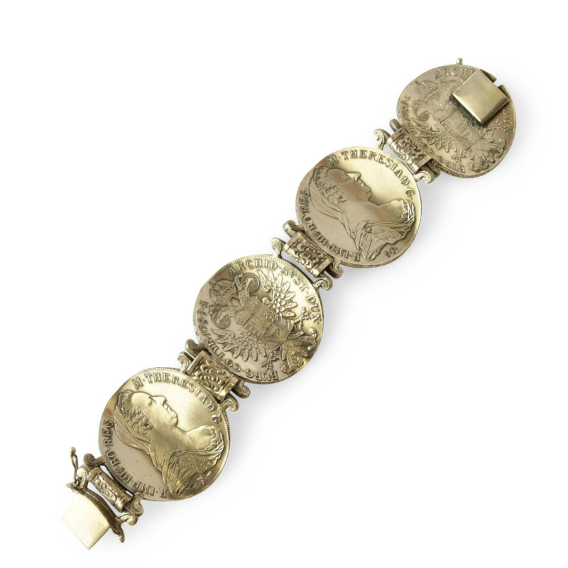 1780 M Theresia D.G. Austrian Silver Coin Bracelet