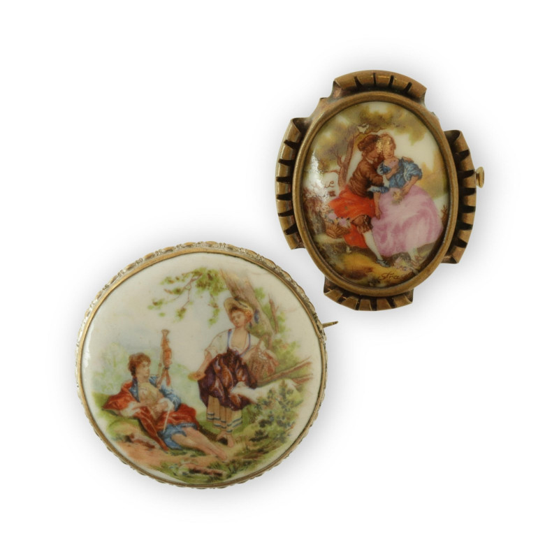 Two Porcelain Pins