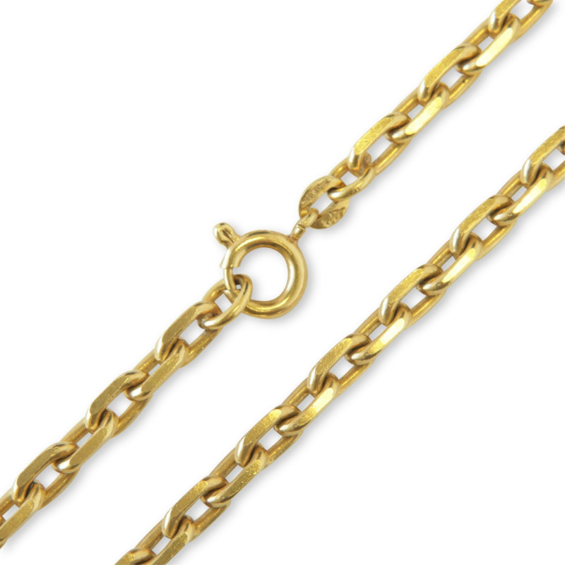 18K Elongated Link Gold Chain