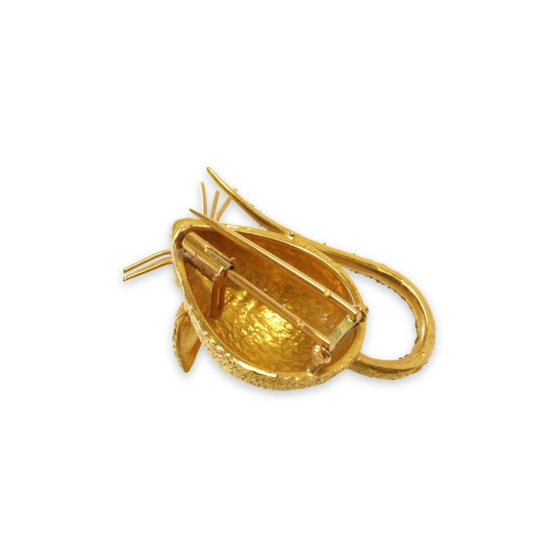 French 18k Gold Mouse Brooch