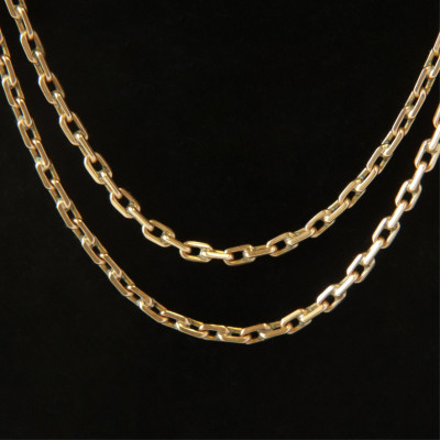 14k Yellow Gold Elongated Link Chain