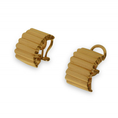 Italian 18k Corrugated Earrings