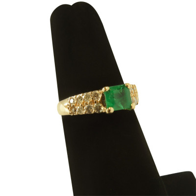 Image for Lot Emerald & Diamond Ring
