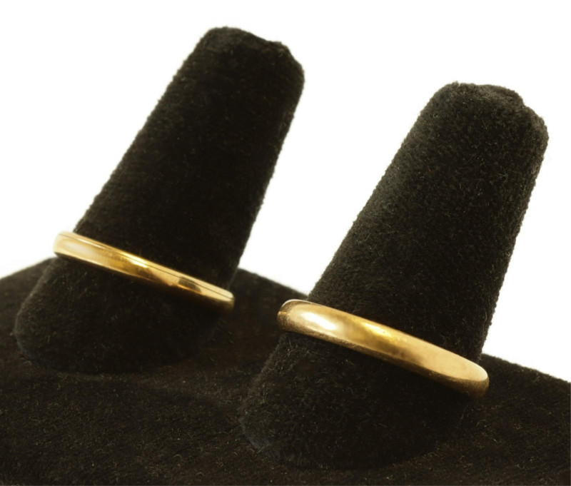 Two 18k Yellow Gold Wedding Bands
