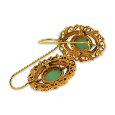 Pair of Turquoise and 14k Earrings