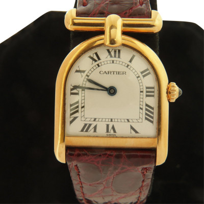 Image for Lot Cartier Cloche Calandre 18k Lady's Wristwatch