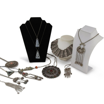 Image for Lot Group of African Silver Necklaces