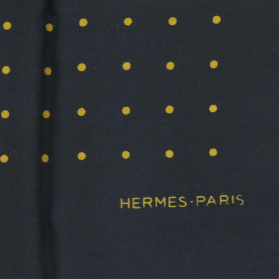 Hermes Silk Pocketsquare - Large Yellow Dots