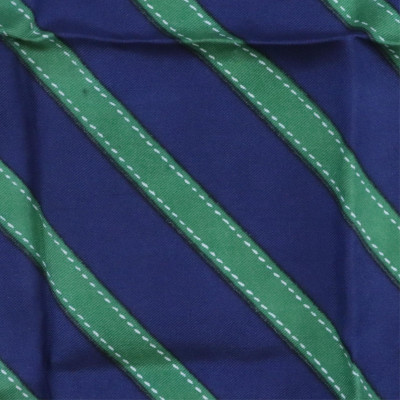 Hermes Silk Pocketsquare - Green Stripes