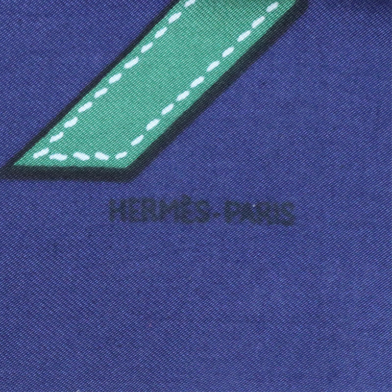 Hermes Silk Pocketsquare - Green Stripes