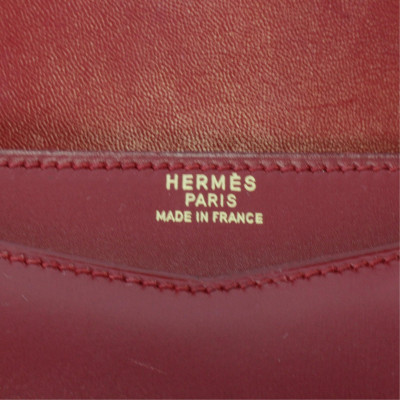 Hermes Red Box Calf Leather Clutch, c 1985