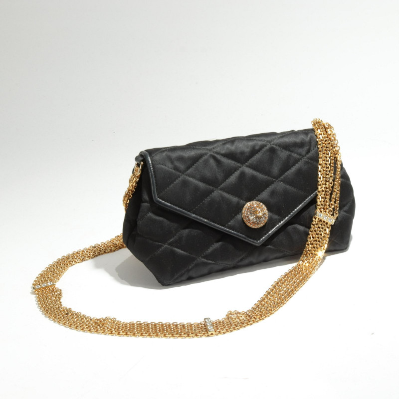 Vintage Chanel Quilted Satin Shoulder Bag