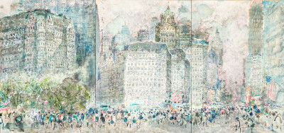 Image for Lot Unknown Artist - Impressions of Central Park South (Triptych)