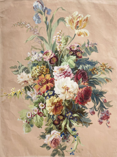 Image for Lot Unknown Artist - Bouquet (Iris, Roses, and Peonies)