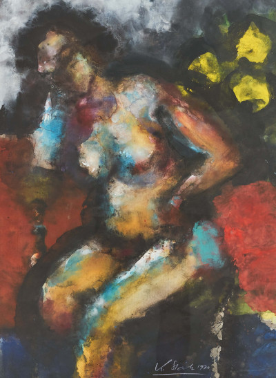 Image for Lot Karl Stark - Seated Figure At Dusk