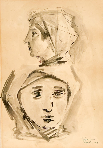 Image for Lot Héctor Poleo - Two Studies of Women
