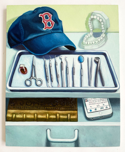 Tom Sanford - Untitled (Still Life with Red Sox Hat and Pulled Tooth)