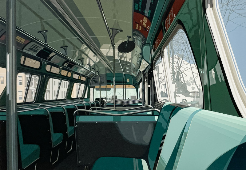 Richard Estes - Bus Interior (from Urban Landscape No.3)