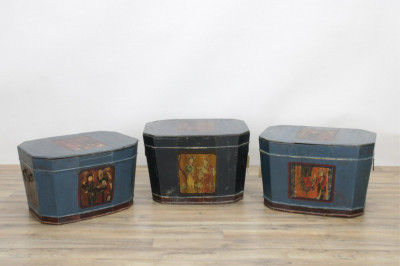 Image for Lot Three Chinese Large Wooden Bucket Chests
