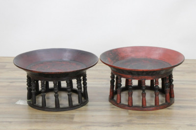 Image for Lot Nearly Matched Burmese Kalat Offering Tables
