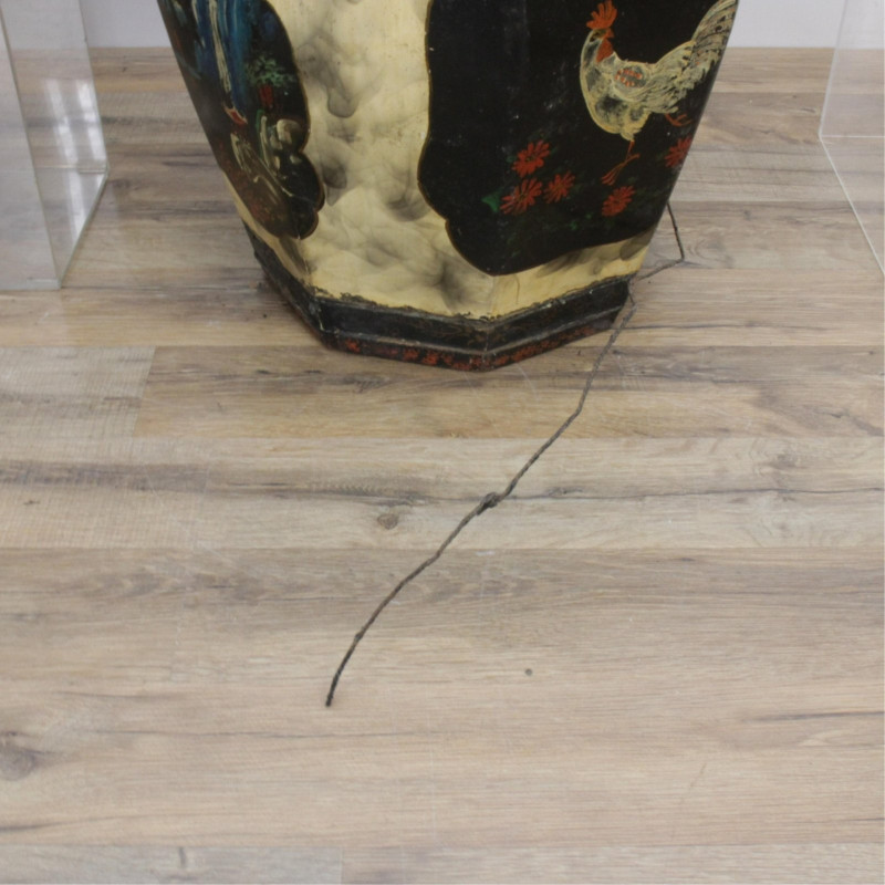 Four Painted Chinese Wooden Barrel Boxes