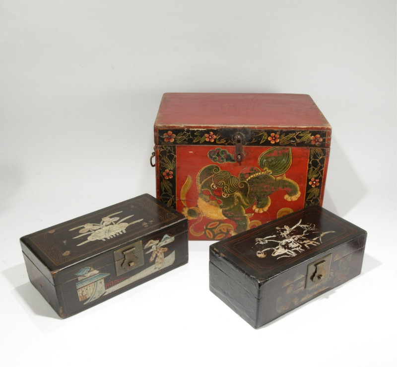 Group Of Chinese Painted Boxes