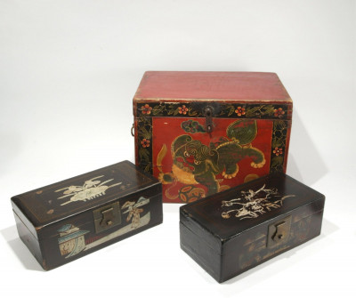 Image for Lot Group Of Chinese Painted Boxes