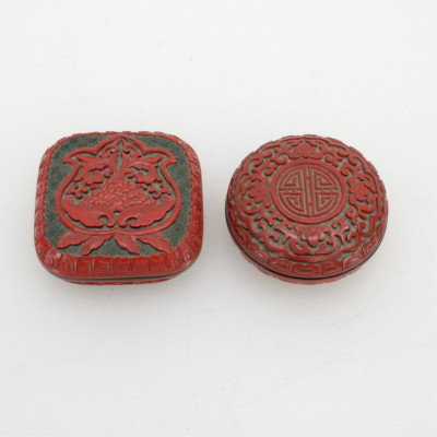 Image for Lot 2 Chinese Cinnabar Covered Boxes