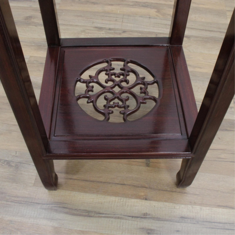 Large Carved Rosewood Guanyin And Table Stand