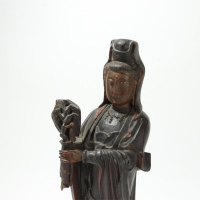 Carved Wooden Guanyin Figure