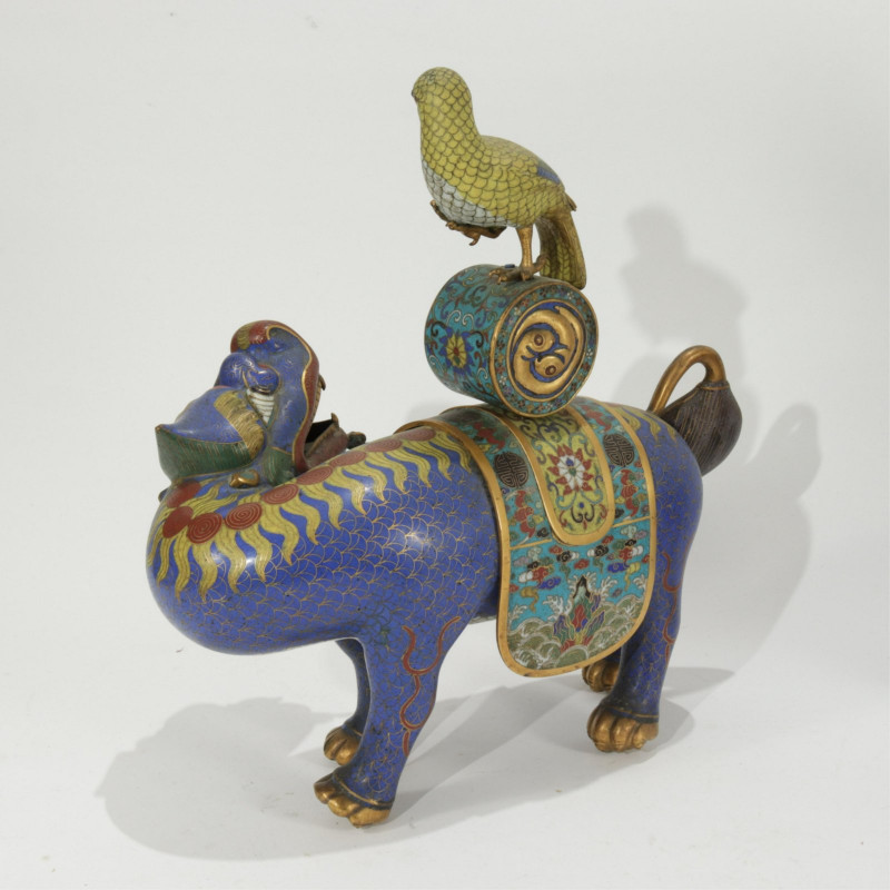 Mirrored Pair Of Chinese CloisonnÃ© Chimera