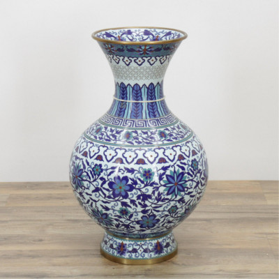 Image for Lot Large Chinese Cloisonne Vase