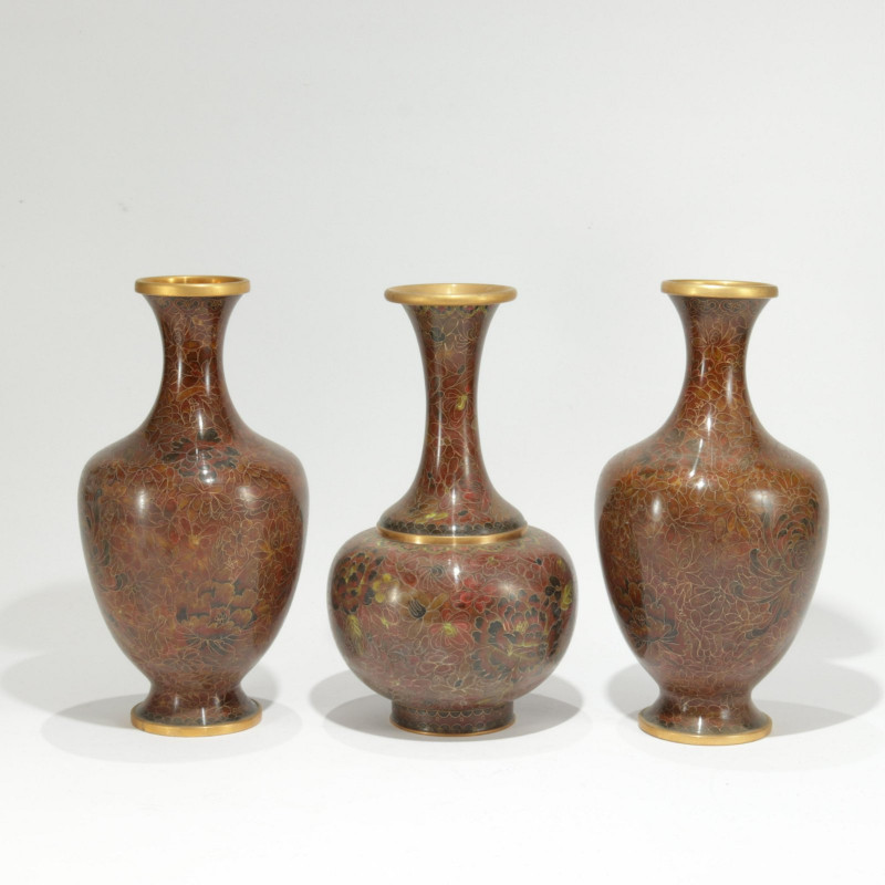 Three Japanese Cloisonne Vases