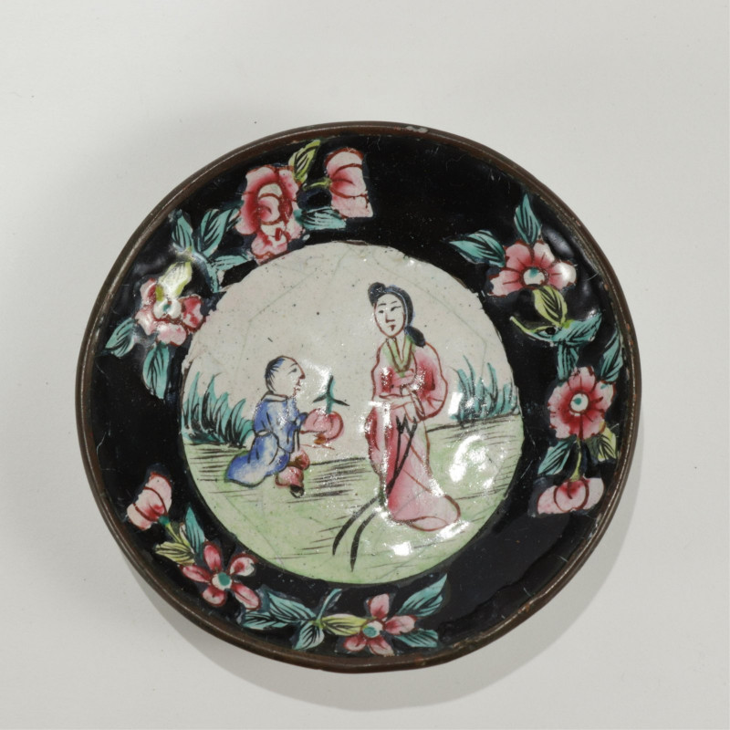 Collection Of Small Chinese Enamel Plates