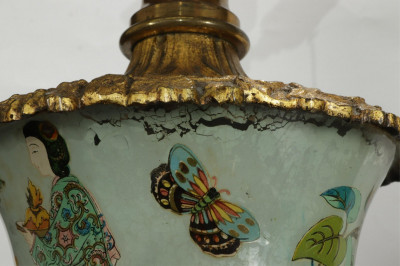 Pair of Victorian Style Chinoiserie Lamps