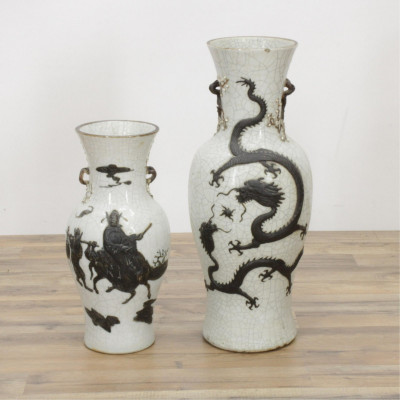Image for Lot Two Chinese Dragon Vases