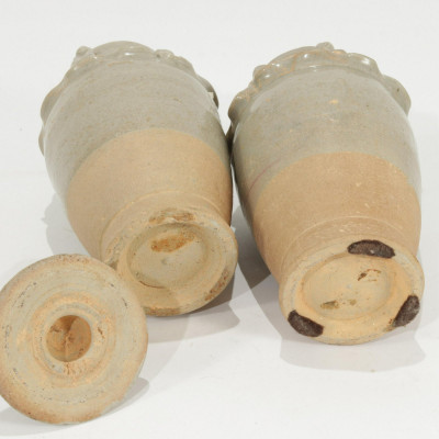 Four Small Chinese Funerary Jars