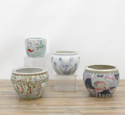 4 Asian Porcelain Planters 20th c