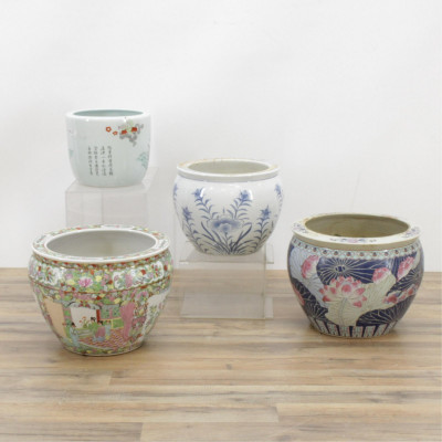 4 Asian Porcelain Planters 20th c