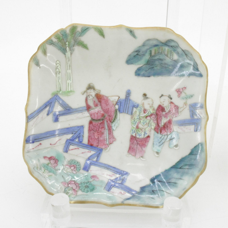 Group of 4 Chinese Famille Rose Footed Dishes