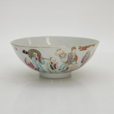 Image for Lot Chinese Famille Rose Bowl Figures Decoration