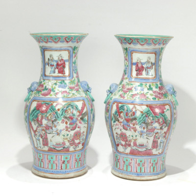 Image for Lot Pair Of Canton Porcelain Vases