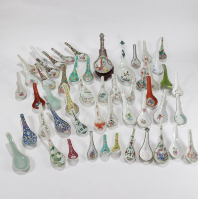 Image for Lot Large Collection Of 52 Porcelain Chinese Spoons