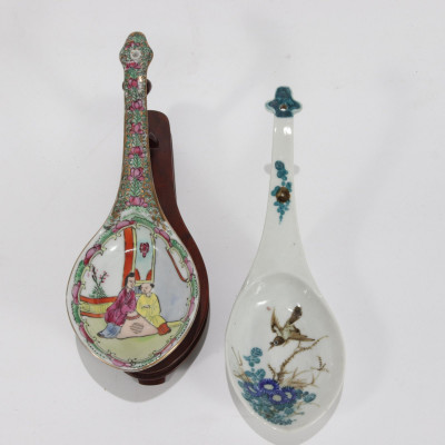 Large Collection Of 52 Porcelain Chinese Spoons